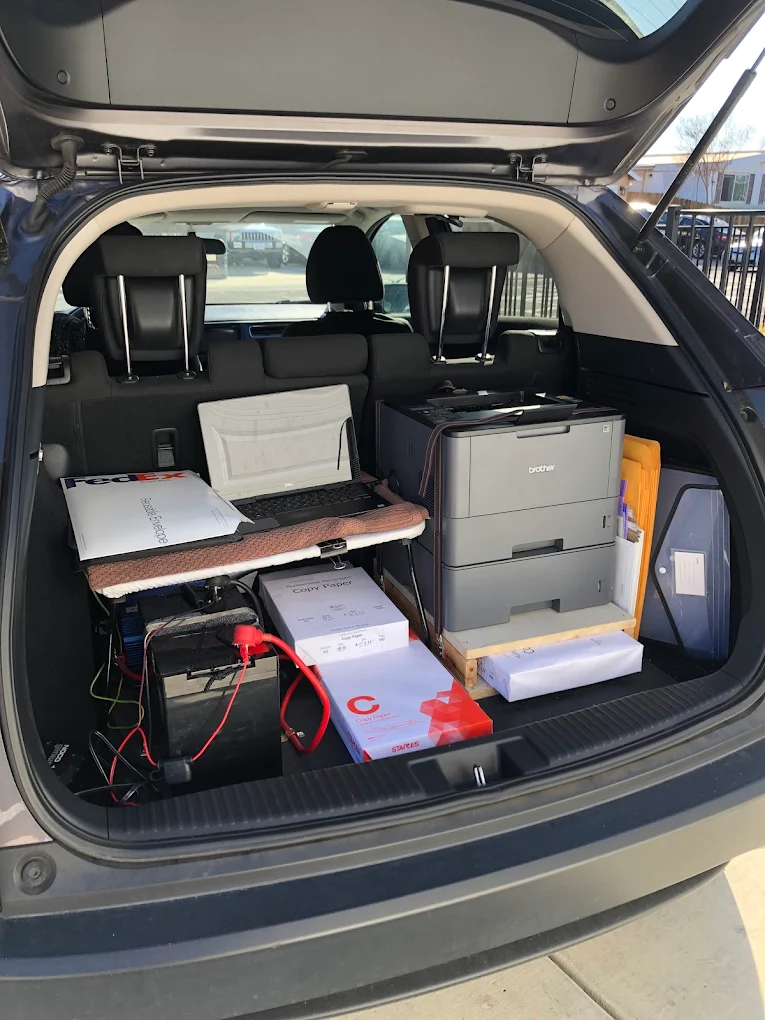 Mira Derkach mobile notary printing and scanning setup
